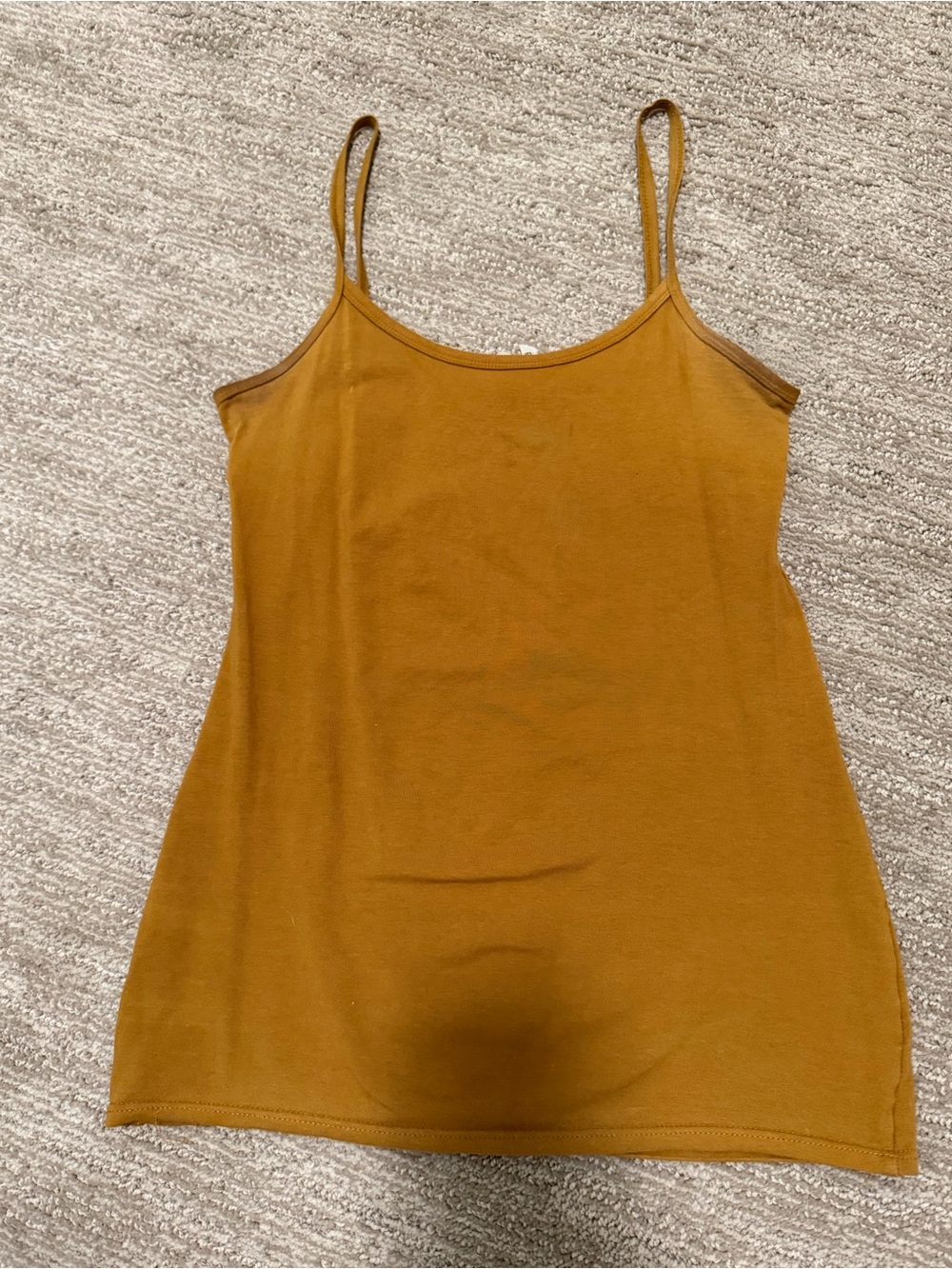 Women’s Skinny Strap Tank Top - Mustard Brown